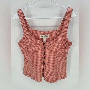 Mara Hoffman | Women’s 12 Orange Houndstooth Lola Bustier Tank Top Crop